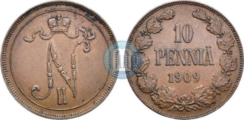 Фото 10 пенни 1909 года  