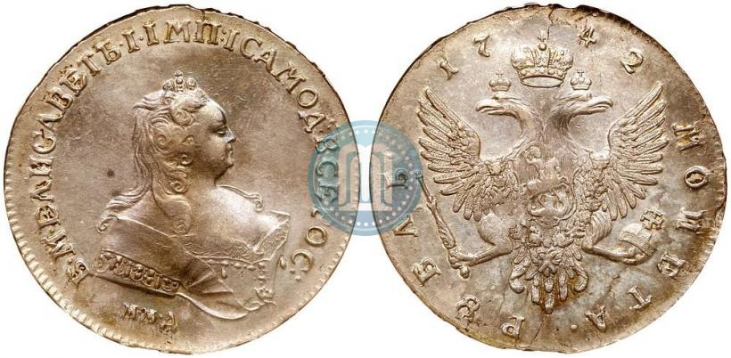 Фото 1 рубль 1742 года ММД 