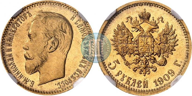 Фото 5 рублей 1909 года (ЭБ) 