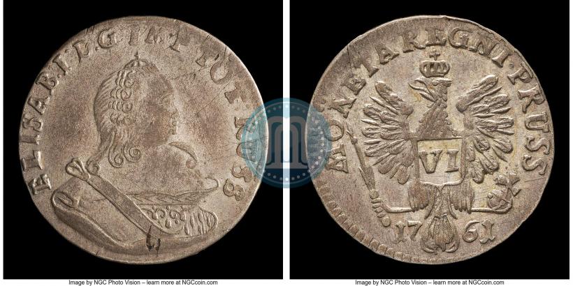 Picture 6 groszy 1761 year  