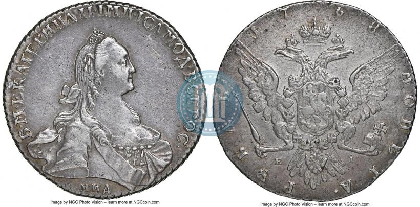 Фото 1 рубль 1768 года ММД-EI 