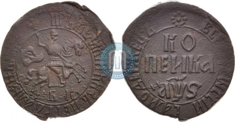 Picture 1 kopeck 1706 year БК 
