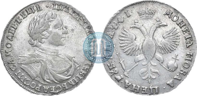 Фото 1 рубль 1719 года OK "Портрет в латах"