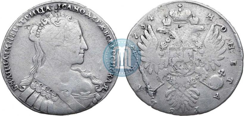 Фото 1 рубль 1734 года  "Тип 1734 года"