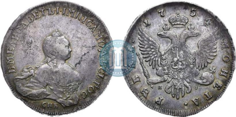 Picture 1 rouble 1754 year СПБ-ЯI "Portrait by Benjamin Scott"