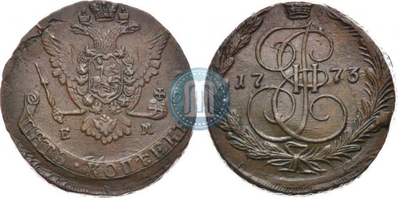 Picture 5 kopecks 1773 year ЕМ 