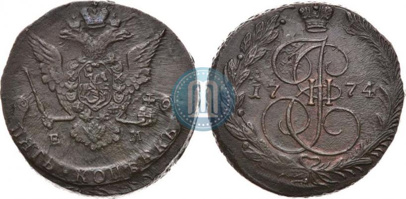 Фото 5 копеек 1774 года ЕМ 