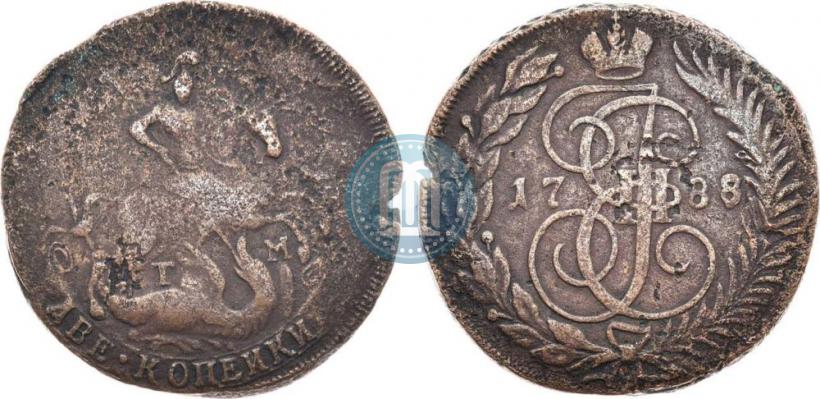 Фото 2 копейки 1788 года ТМ 