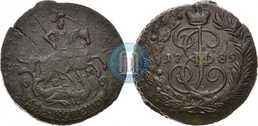 Picture 2 kopecks 1789 year ЕМ 