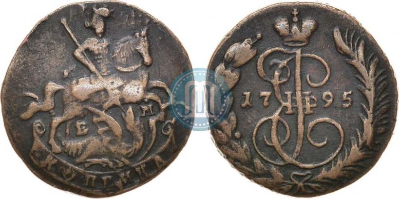 Picture 1 kopeck 1795 year ЕМ 