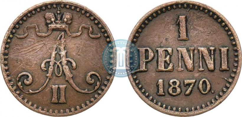 Фото 1 пенни 1870 года  
