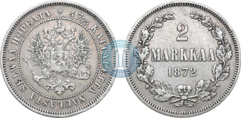 Picture 2 markkaa 1872 year S 