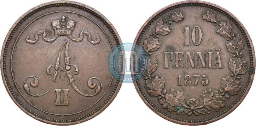 Фото 10 пенни 1875 года  