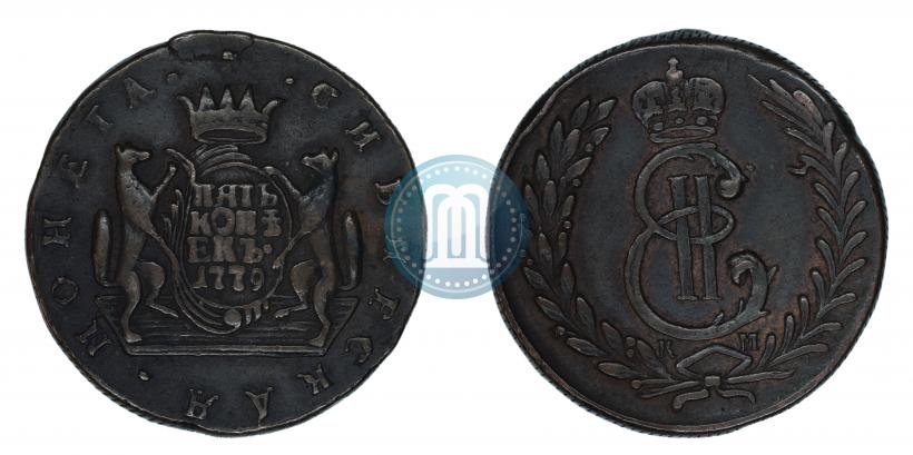 Фото 5 копеек 1779 года КМ 