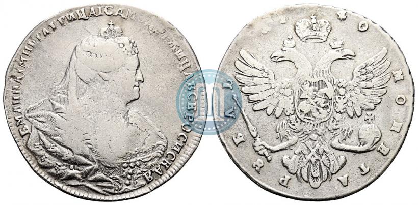 Фото 1 рубль 1740 года  "Московский тип"