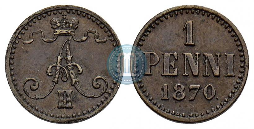 Фото 1 пенни 1870 года  