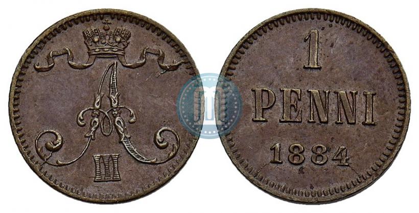 Фото 1 пенни 1884 года  