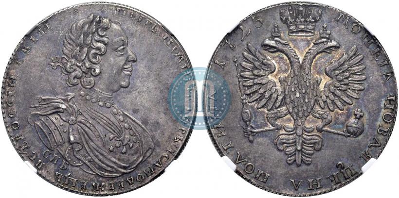 Фото Полтина 1725 года СПБ "Портрет в латах"