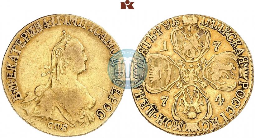 Picture 5 roubles 1774 year СПБ 