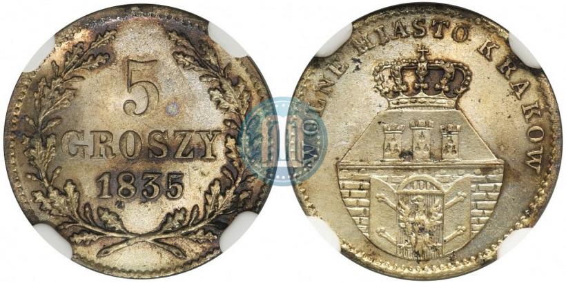 Picture 5 groszy 1835 year  "Free city of Kraków"