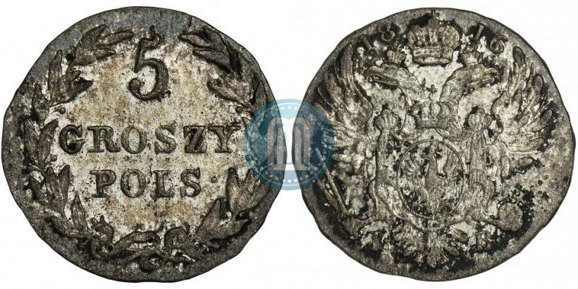 Фото 5 грошей 1816 года IB 