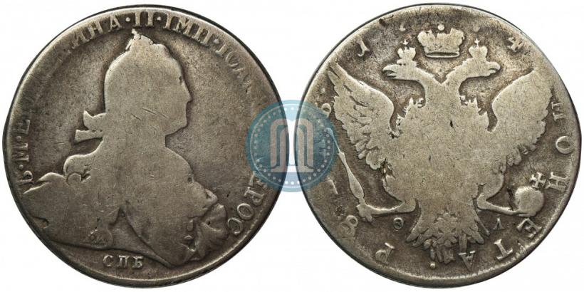 Фото 1 рубль 1774 года СПБ-ФЛ 