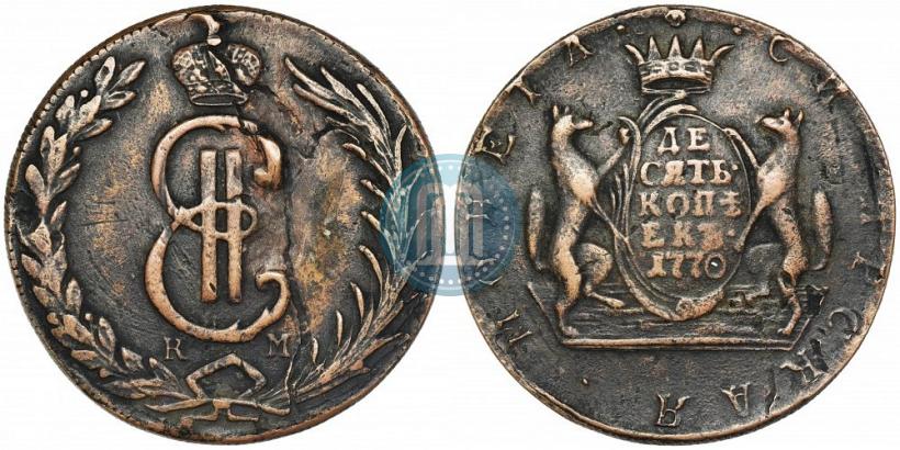 Фото 10 копеек 1770 года КМ 