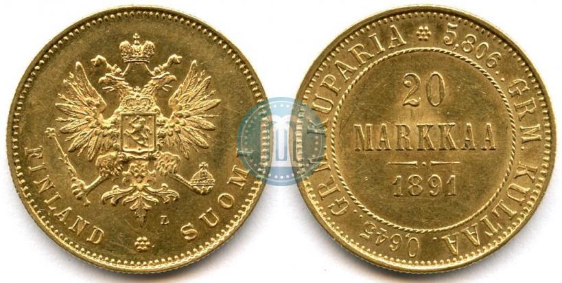Picture 20 markkaa 1891 year L 