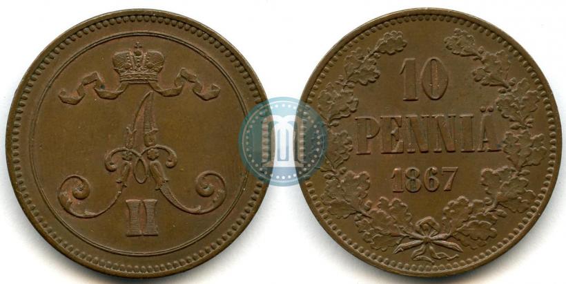 Picture 10 pennia 1867 year  