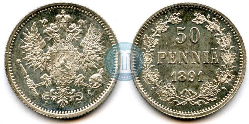 Фото 50 пенни 1891 года L 