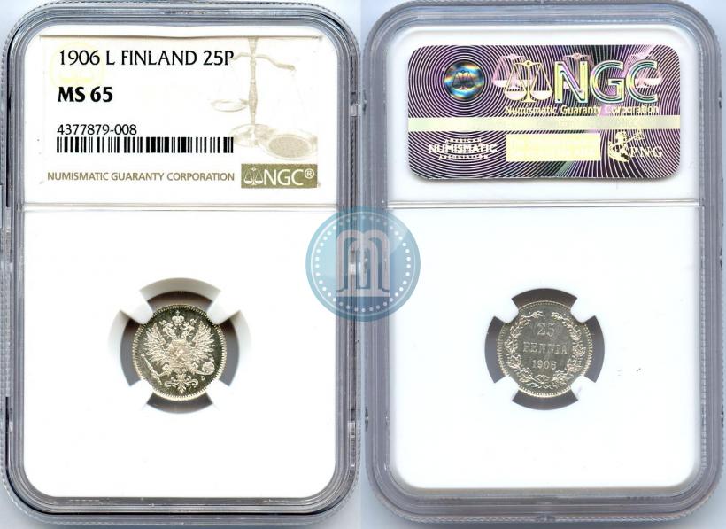 Picture 25 pennia 1906 year L 