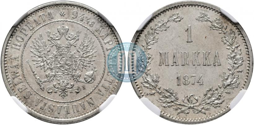 Picture 1 markka 1874 year S 