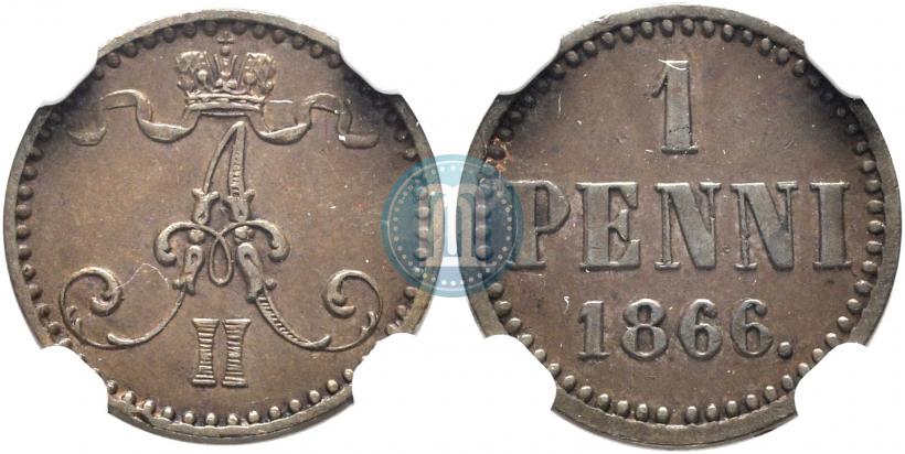 Фото 1 пенни 1866 года  