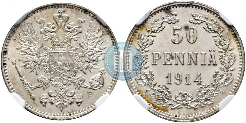 Фото 50 пенни 1914 года S 