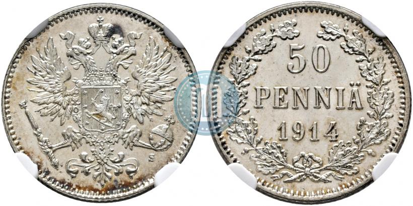 Фото 50 пенни 1914 года S 