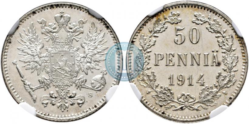 Фото 50 пенни 1914 года S 