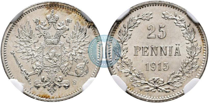 Фото 25 пенни 1915 года S 