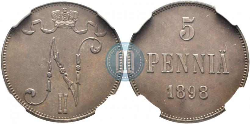 Picture 5 pennia 1898 year  