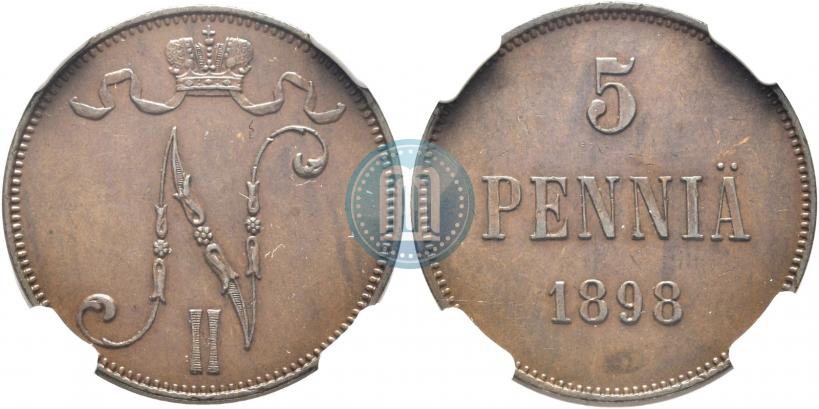 Picture 5 pennia 1898 year  
