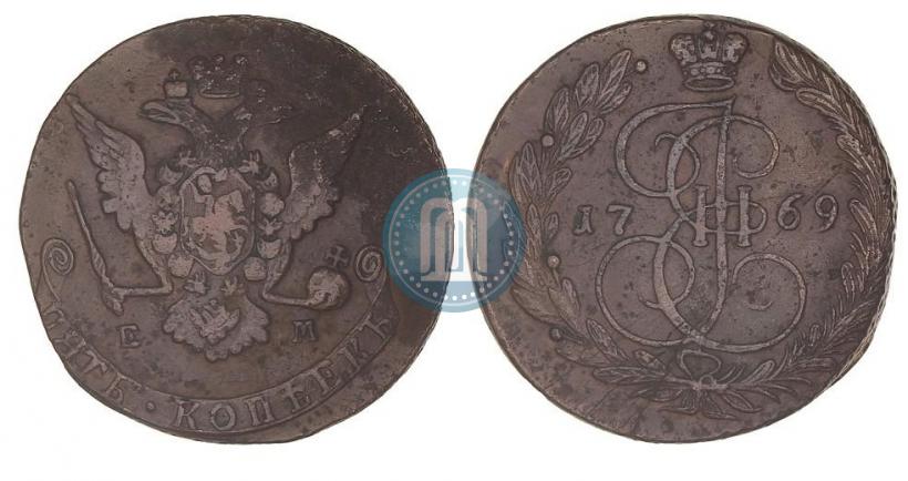 Picture 5 kopecks 1769 year ЕМ 
