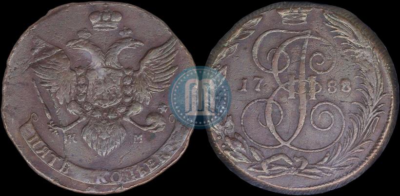 Picture 5 kopecks 1788 year КМ 