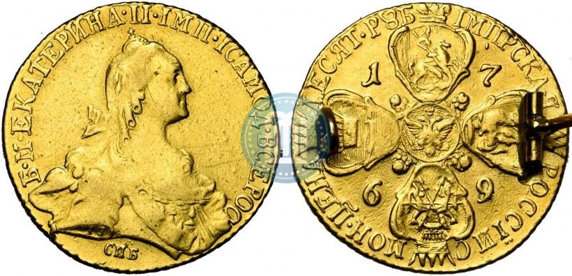 Фото 10 рублей 1769 года СПБ 