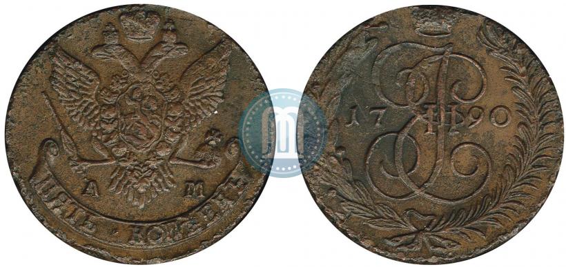 Picture 5 kopecks 1790 year АМ 