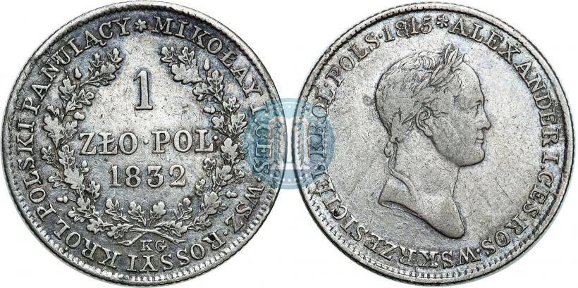 Picture 1 złoty 1832 year KG 