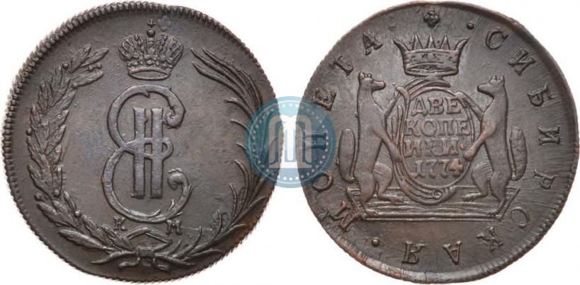 Picture 2 kopecks 1774 year КМ 