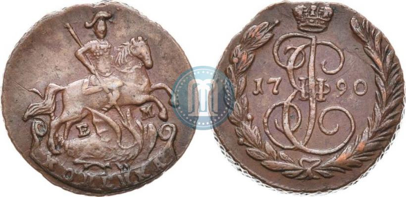 Picture 1 kopeck 1790 year ЕМ 