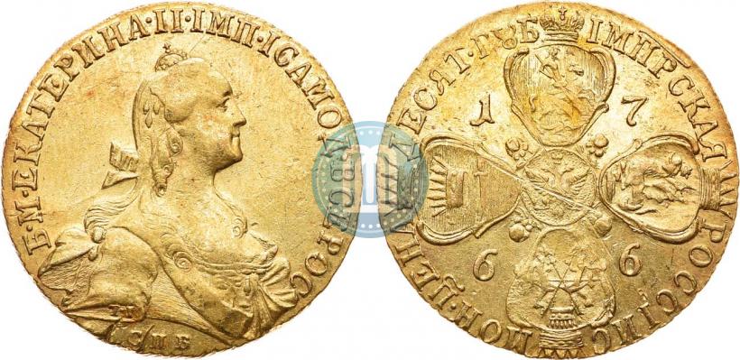Picture 10 roubles 1766 year СПБ 
