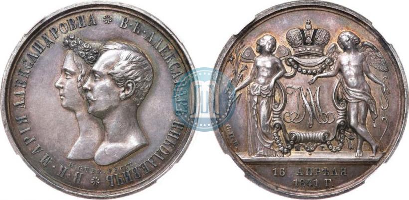 Picture 1 rouble 1841 year СПБ-НГ "In the memory of the wedding of the crown prince"