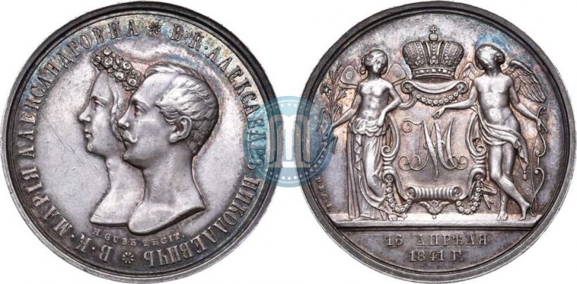 Picture Medal 1841 year H. GUBE. FECIT "In the memory of the wedding of the crown prince"