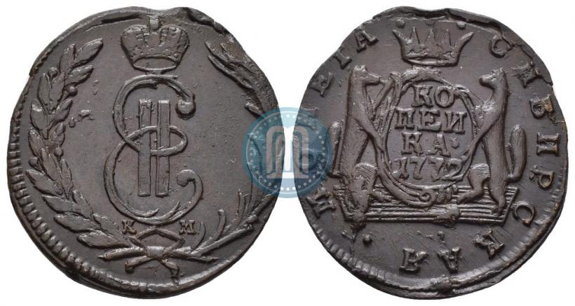 Фото 1 копейка 1772 года КМ 